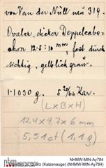 Etiketten zu Quarz (Katzenauge) (NHMW-MIN-Ay784)